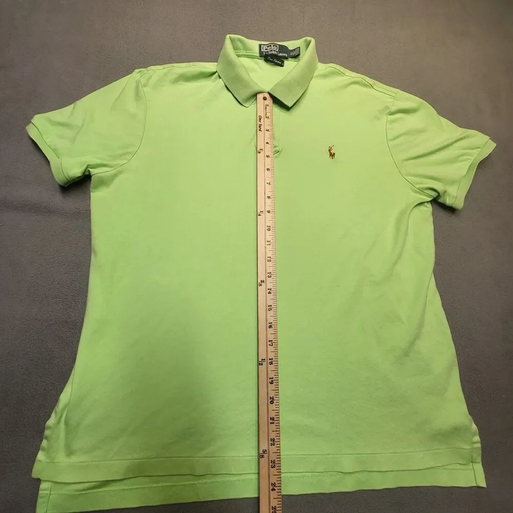 Polo Ralph Lauren Polo Shirt Mens XL Green Short Sleeve Pima Flesh Pony